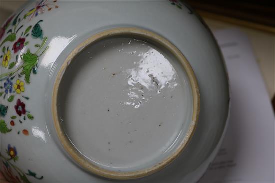 A collection of Chinese 18th century and later bowls and a vase vase height 42cm